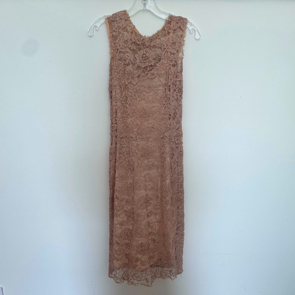 Dolce & Gabbana Lace Midi Dress - Champagne with silk lining